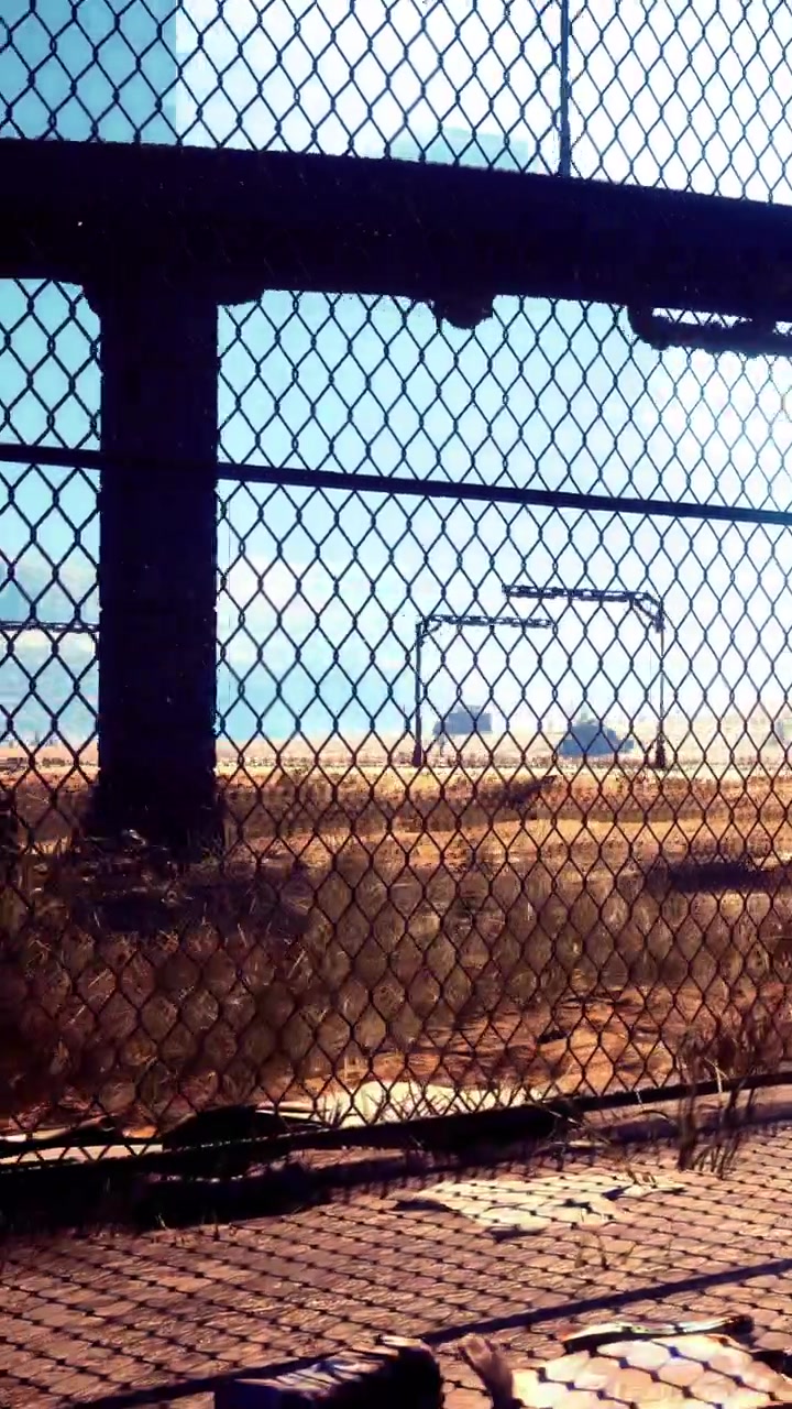 The scene shows a fence with sunlight casting shadows