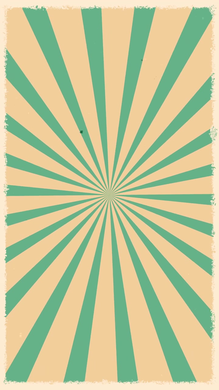 Rotating Vintage Sunburst Background in Teal and Beige
