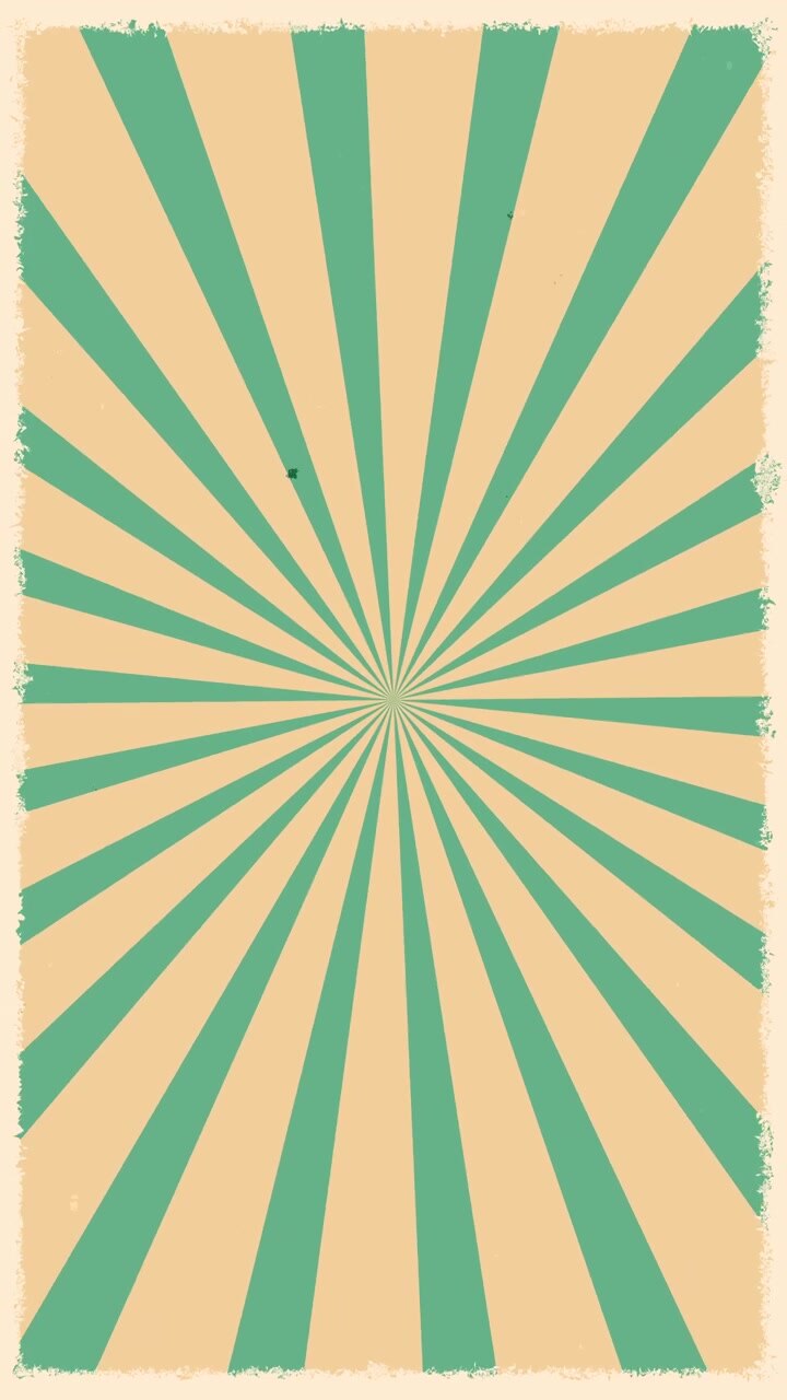 Rotating Vintage Sunburst Background in Teal and Beige