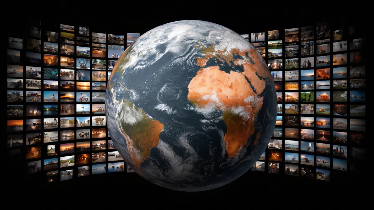 A Captivating View of Earth Surrounded by a Gallery of Diverse Images Showcasing the Beauty and Complexity of Our World in Rich Detail and Color