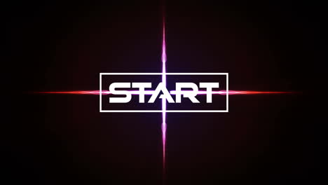 animation of start text over red light on black background