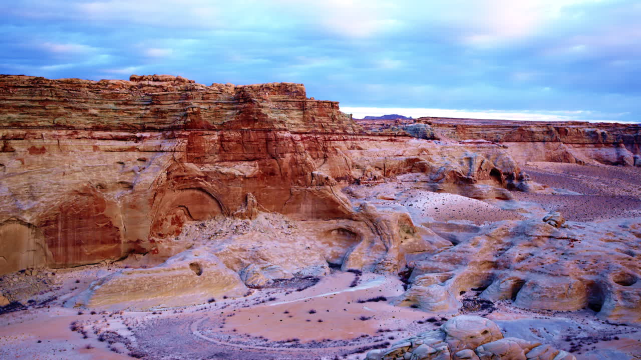 A breathtaking flyover highlights the sheer beauty of Glen Canyon’s weathered rock formations near Page, Arizona.