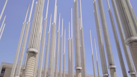 beautiful orbiting 4k shot revealing parque de las luces in medellin