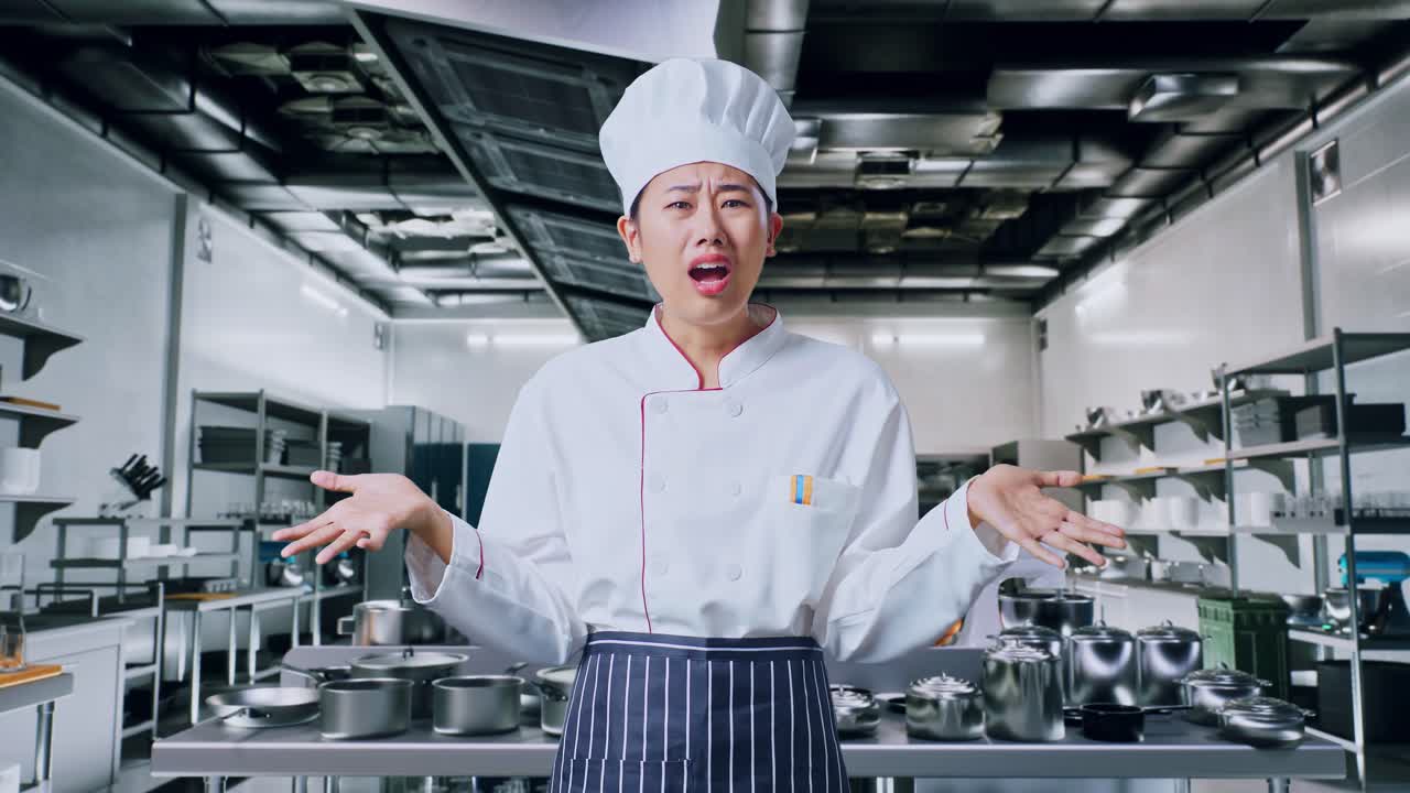 상업용 부에서 혼란스러운 요리사