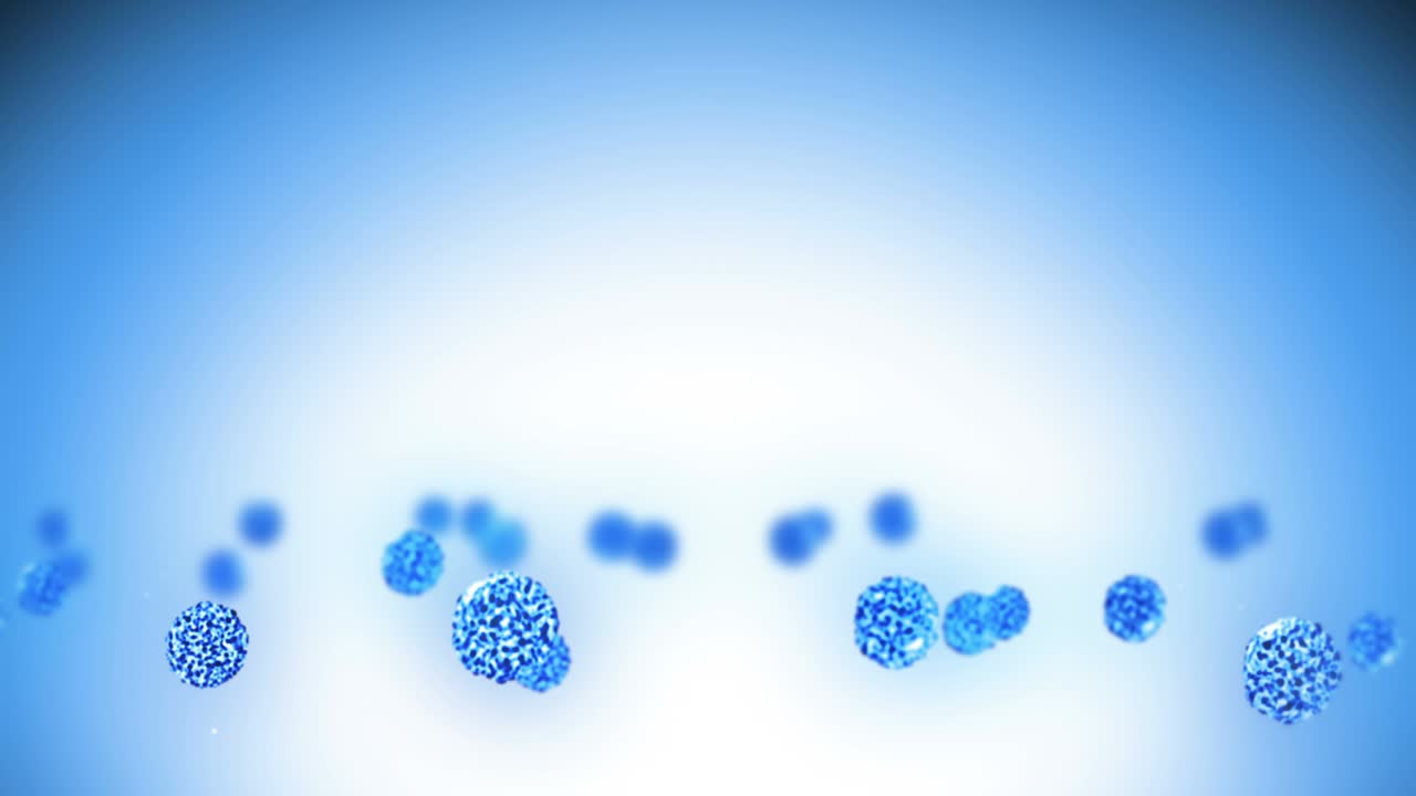 Virus cell in spherical shape. Pathogenic viruses causing infection. Loop animation of human virus. Bacterial microorganism. Viral disease outbreak.