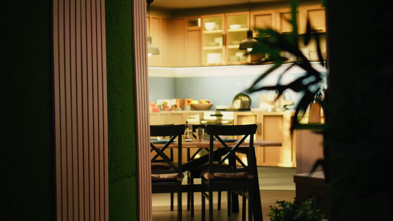 Pasillo moderno y vacío en un interior de hogar acogedor con muebles elegantes