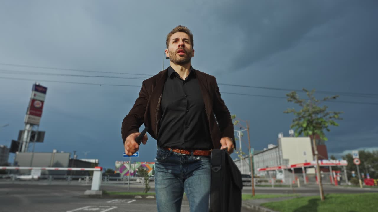 Businessman Running in the City