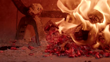 logs burning in a fire