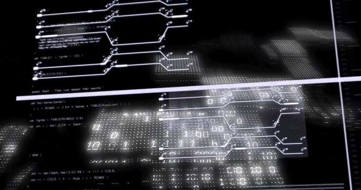Animation of data processing over circuit board