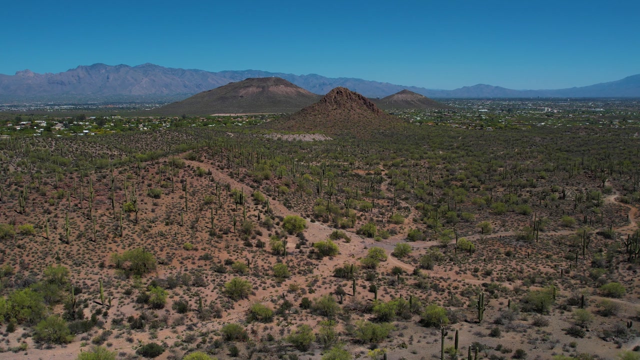 Desert Hiking Trail with city in the background