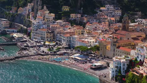 aerial view of a picturesque seaside town on the amalfi coast, italy