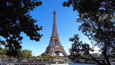 eiffel tower skyline viewed from a distance in paris, france