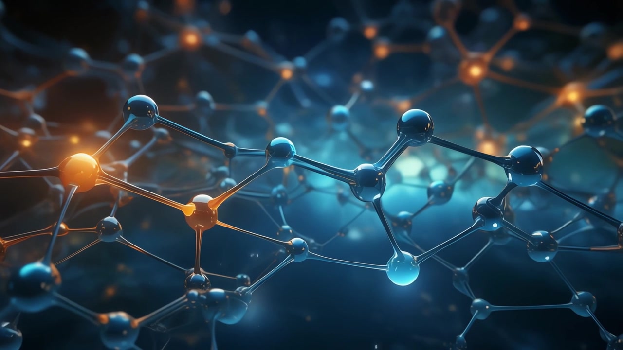 Abstracto Estrutura molecular com conexões brilhantes