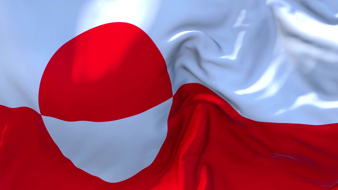 그린란드 발은 바람 속도 느린 동작 애니메이션에서 4k 현실적인 직물 질감 발 부드럽게 바람 날 연속적인 원활한 루프 배경에 불어.