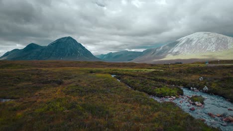 cinematic mountain and river in scotland 4k drone