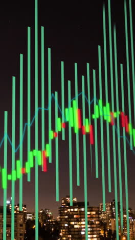 animation of data processing over cityscape