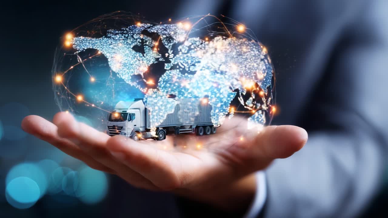 A Revolutionary Perspective on Global Logistics: Exploring the Intersection of Transportation and Technology as a Truck Delivers Connections Around the World