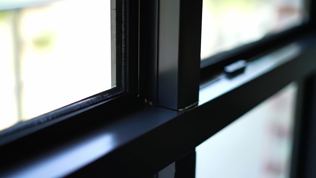 A Close-Up View of a Modern Window Frame Showcasing Sleek Design and Natural Light Entering the Space, Highlighting Architectural Details and Aesthetic Appeal
