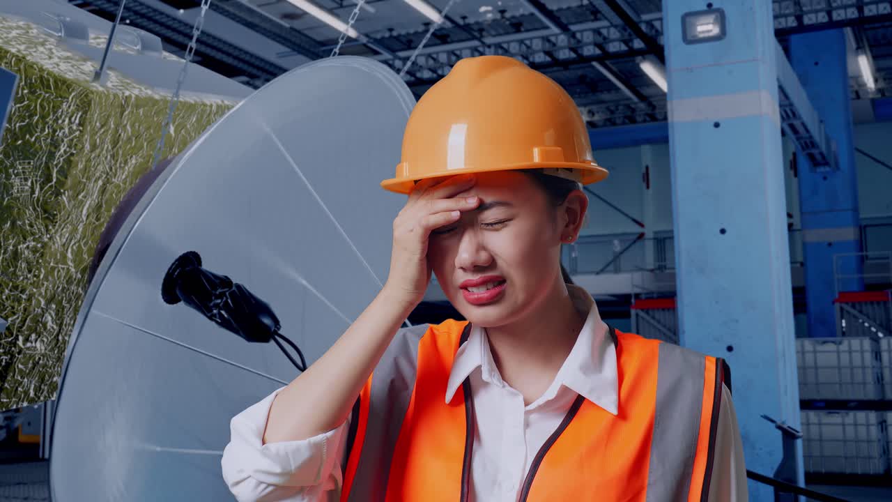 스트레스를 받는 공장 노동자