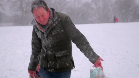 family fun in the snow