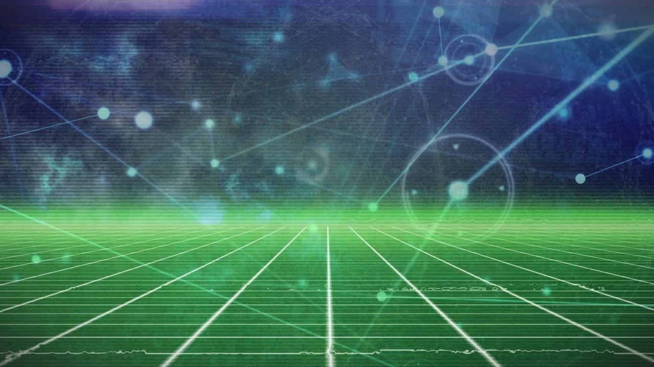 데이터 처리 및 그리드를 통한 연결 네트워크의 애니메이션