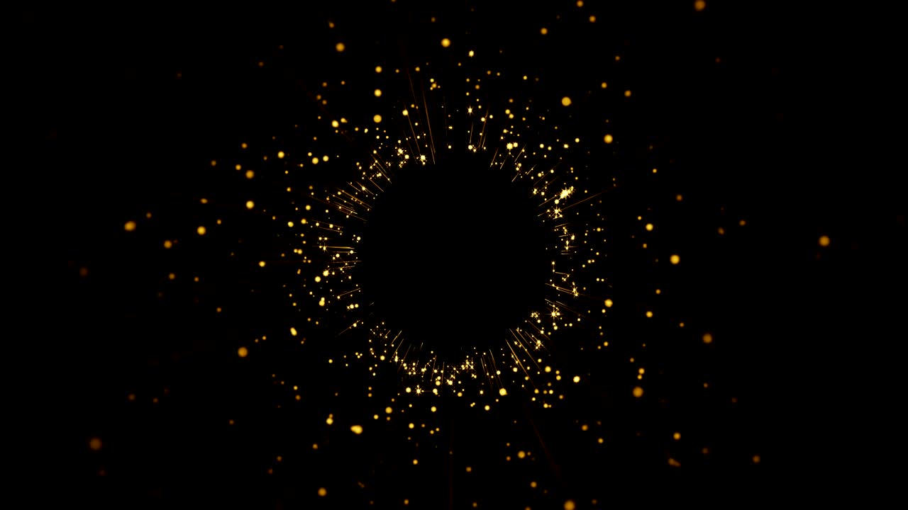 premios de fondo dorado. estrellas doradas. brillo y partículas de bokeh. bucle