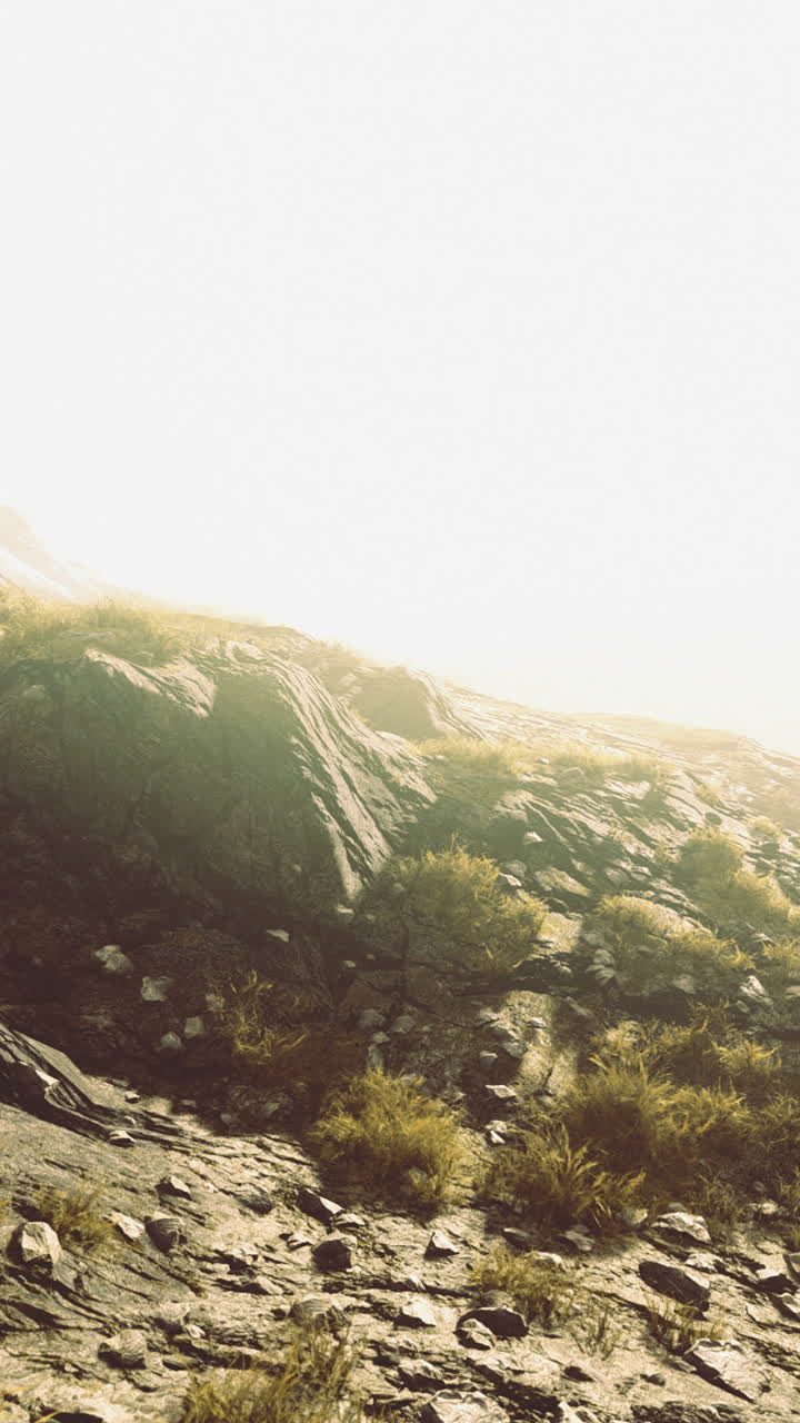 Exploring the serene beauty of a sunlit rocky landscape at dawn