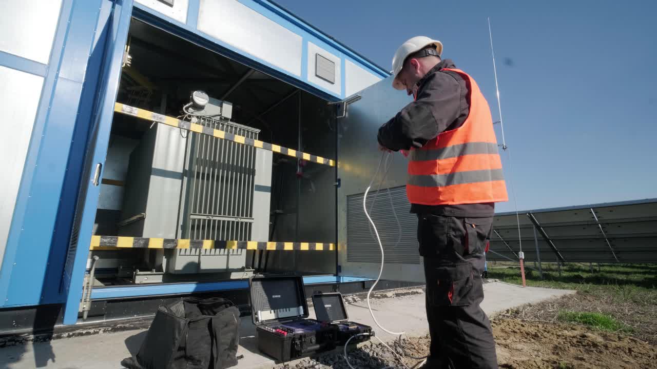 ejecución de trabajos de medición eléctrica en el transformador de potencia