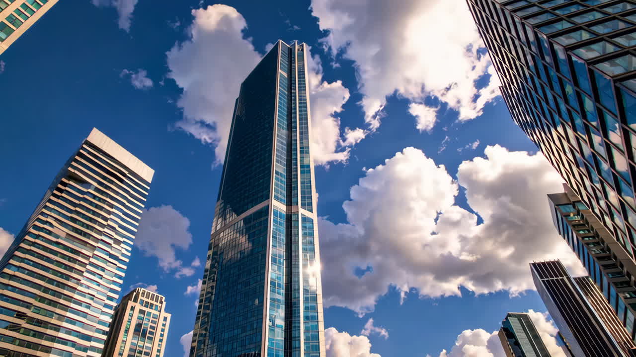 rascacielos modernos contra un cielo azul