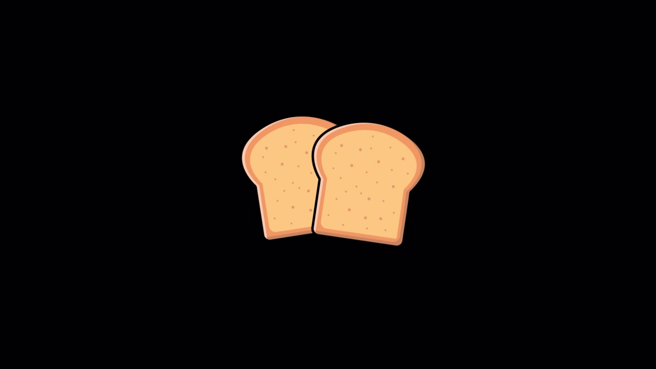 Cartoon Animation of Two Wiggling Bread Slices
