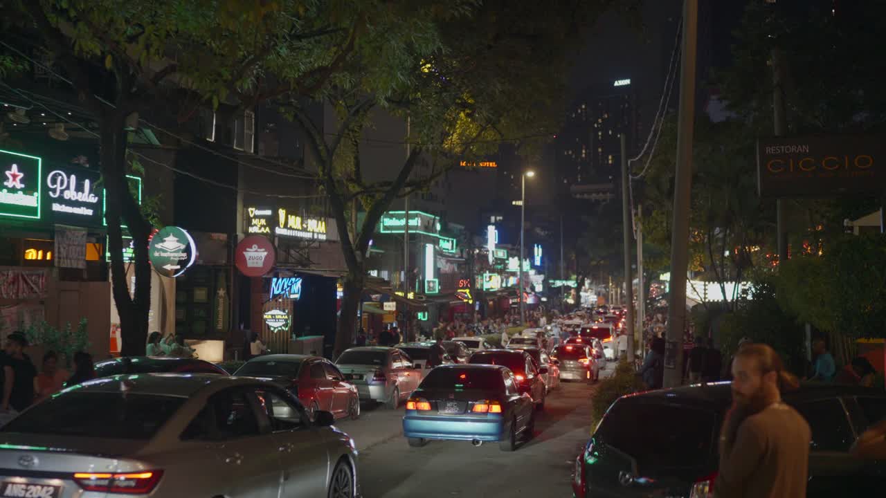 Long traffic jam at streets of Kuala Lumpur, Malaysia.