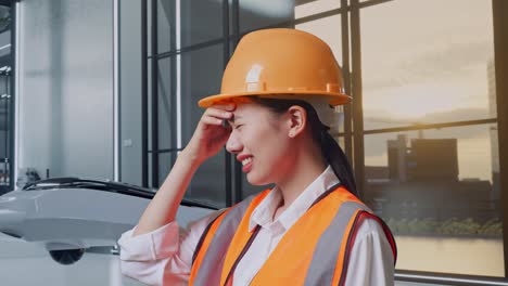 stressed construction worker
