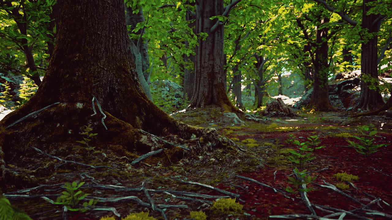 bosque tropical asiático con musgo