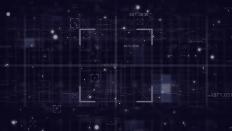 square scanning sign and data processing against black background