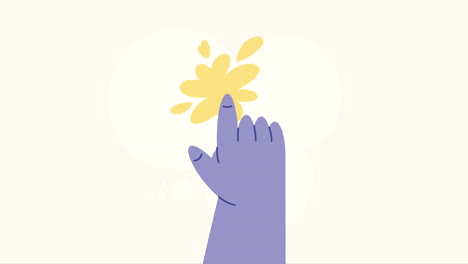 hand human touching gesture animation