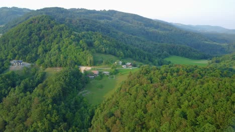 highland ecological farms between green forests