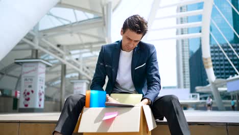 depressed businessman being fired lost the job