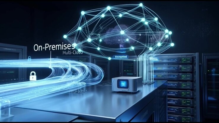 Data Flow Visualization Between On-Premises Servers and Multi-Cloud Infrastructure