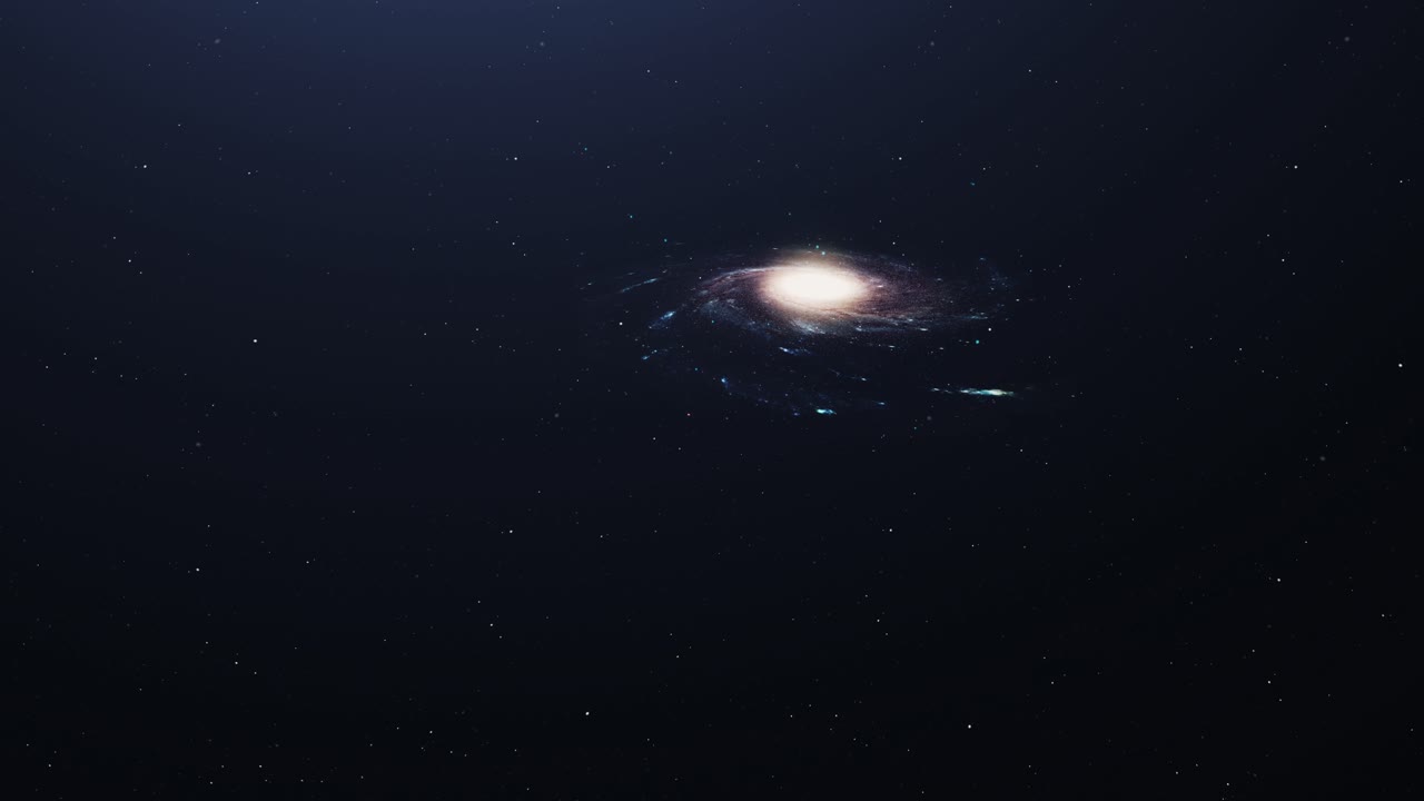 galaxia de la vía láctea de 4k flotando en el universo