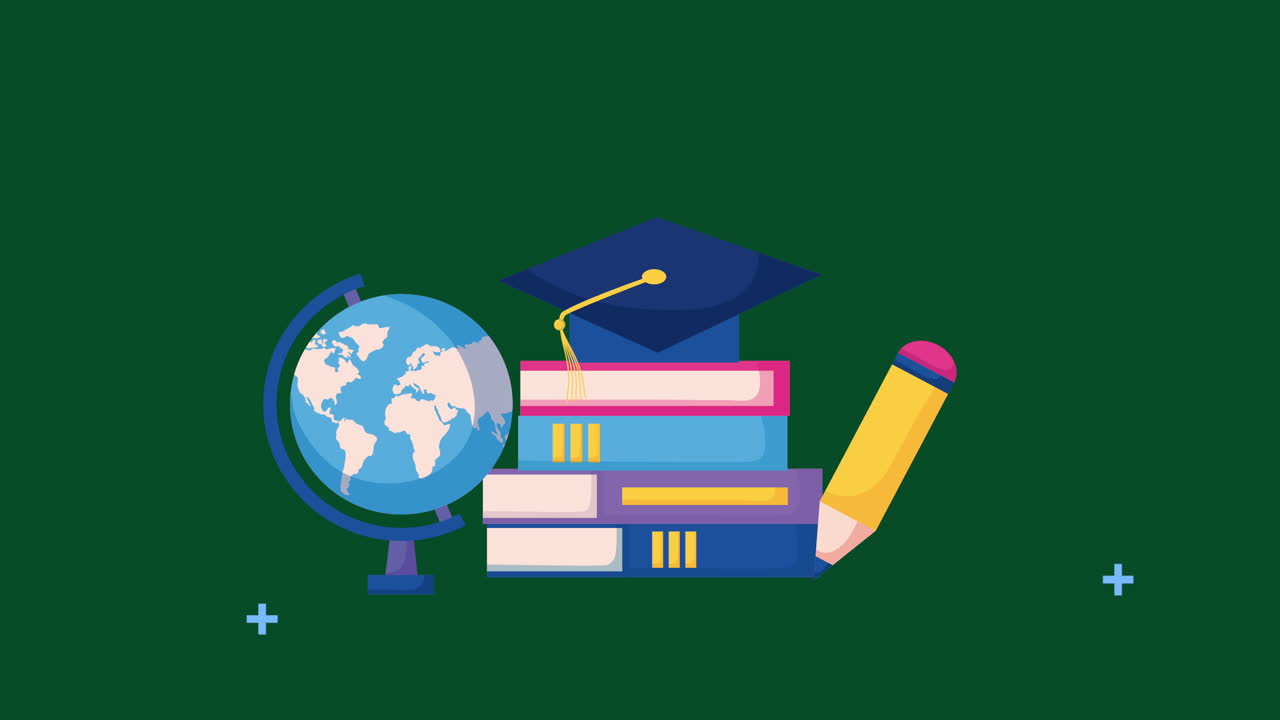 musim kembali ke sekolah dengan tumpukan buku dan kumpulan ikon