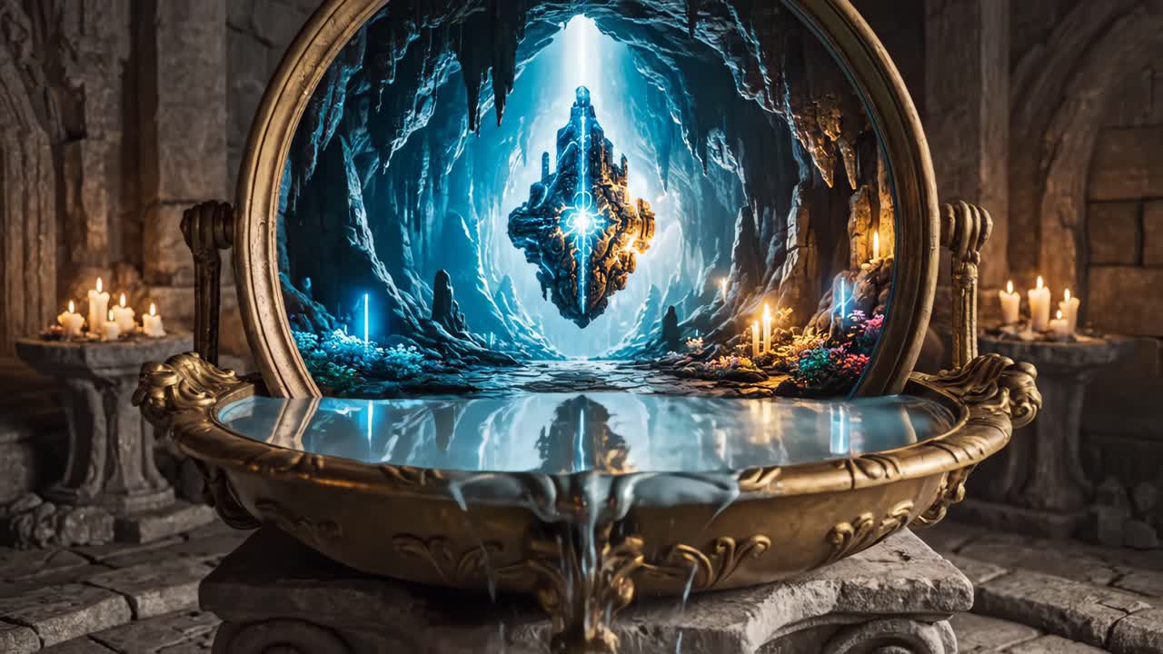 Mystical Magic Mirror with Floating Island