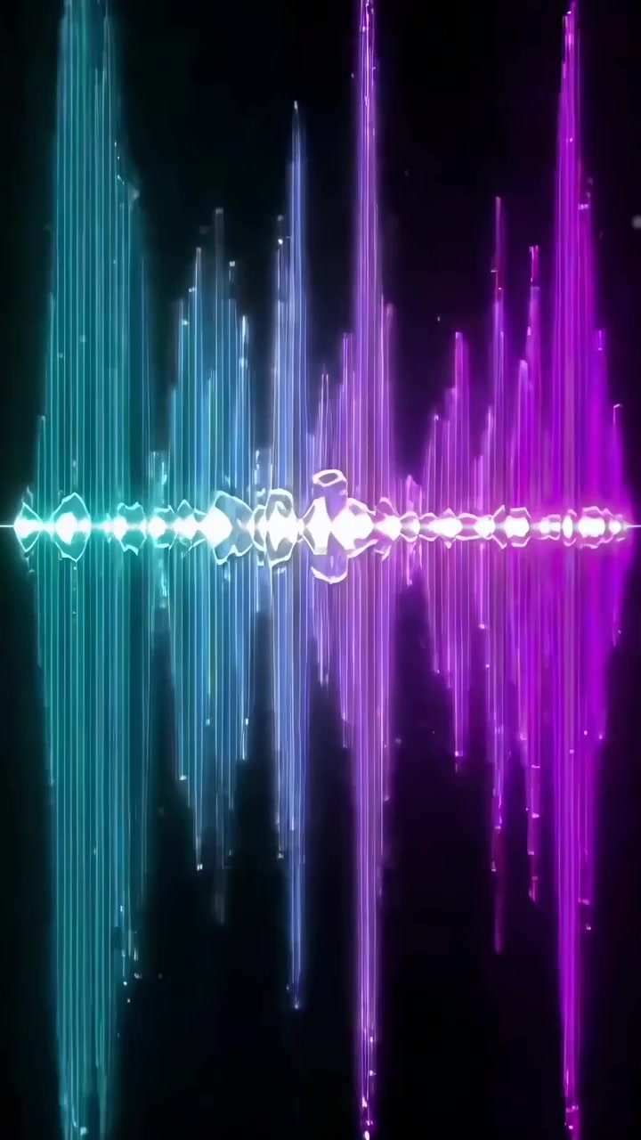 Dynamic Neon Audio Equalizer with Pulsating Sound Waves