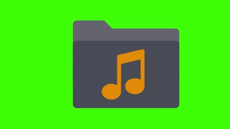 green screen of an animated music folder