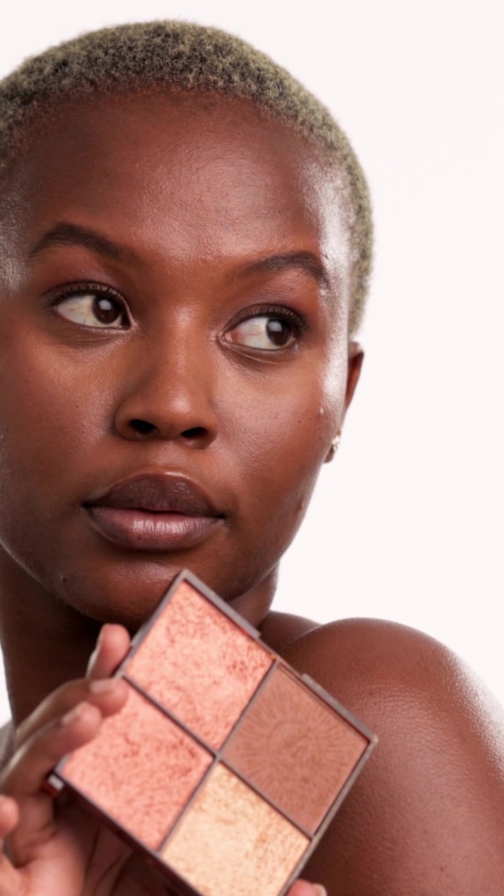 Young Woman Holding Makeup Palette for Beauty Advertisement