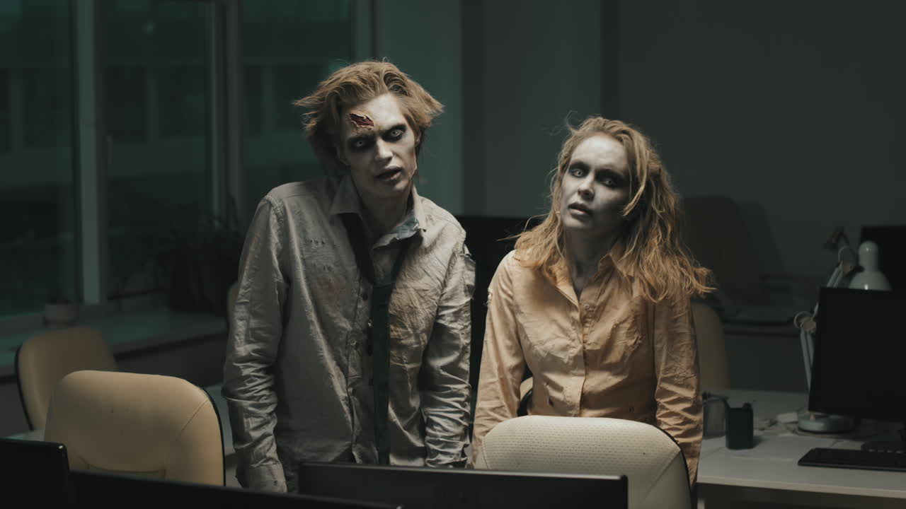 Portrait of Zombie Office Workers