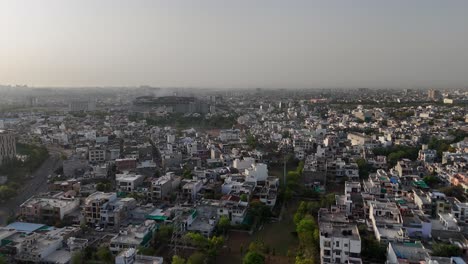 high-altitude shot of a major intersection in jaipur.