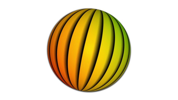 Abstract sphere moving on. Orange color sphere spinning animation. Orange color stripy line attach on sphere.