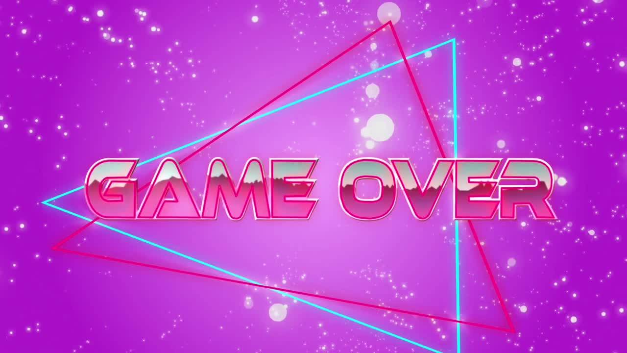 네온 모양 위에 텍스트 위에 게임의 애니메이션