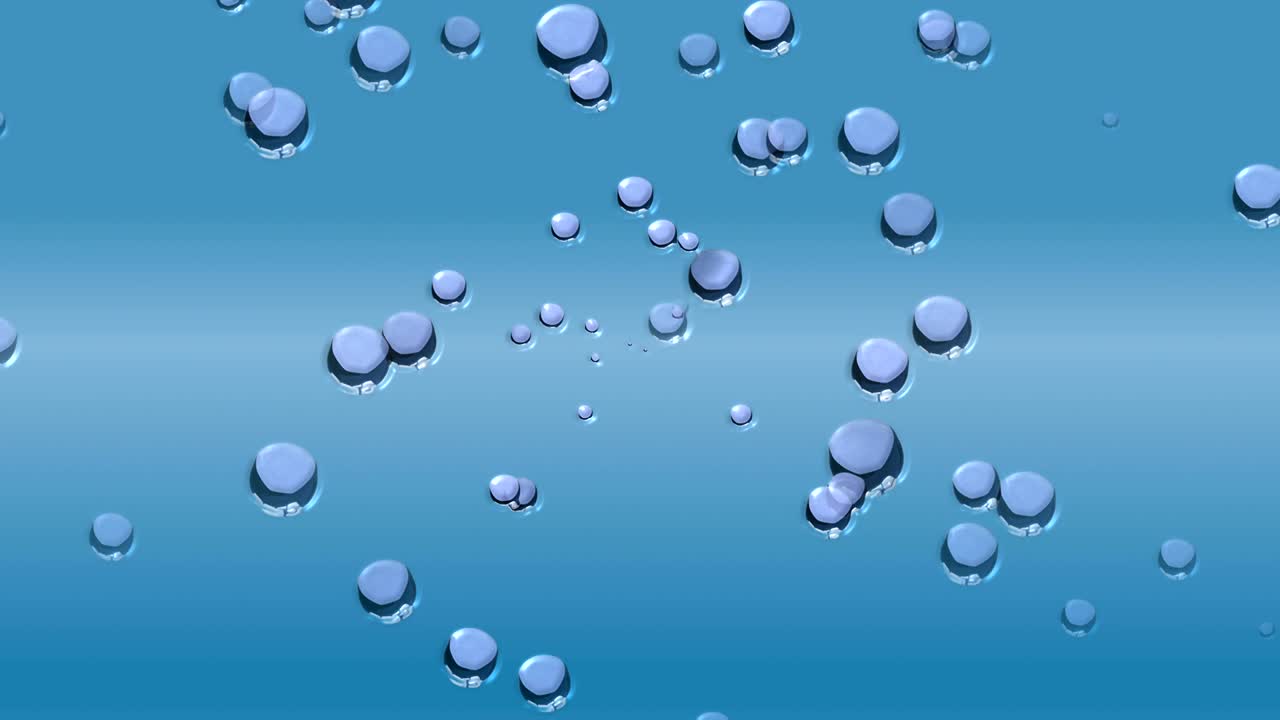 아름다운 비방울이 떨어지는 움직임. 끊임없는 가능한 루프