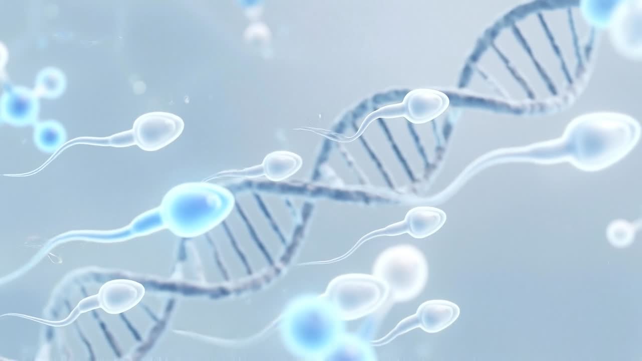 Animated Sperm Cells and DNA Structure